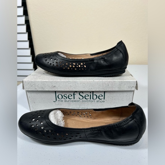 New Josef Seibel black flat distressed leather look 38 - Picture 4 of 5